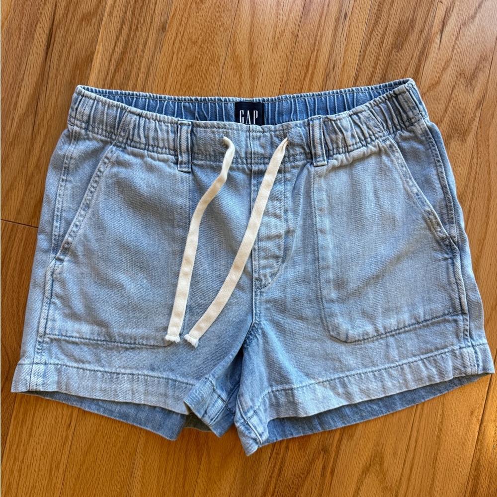 GAP Light Blue Denim Drawstring Elastic Waist Wom… - image 1